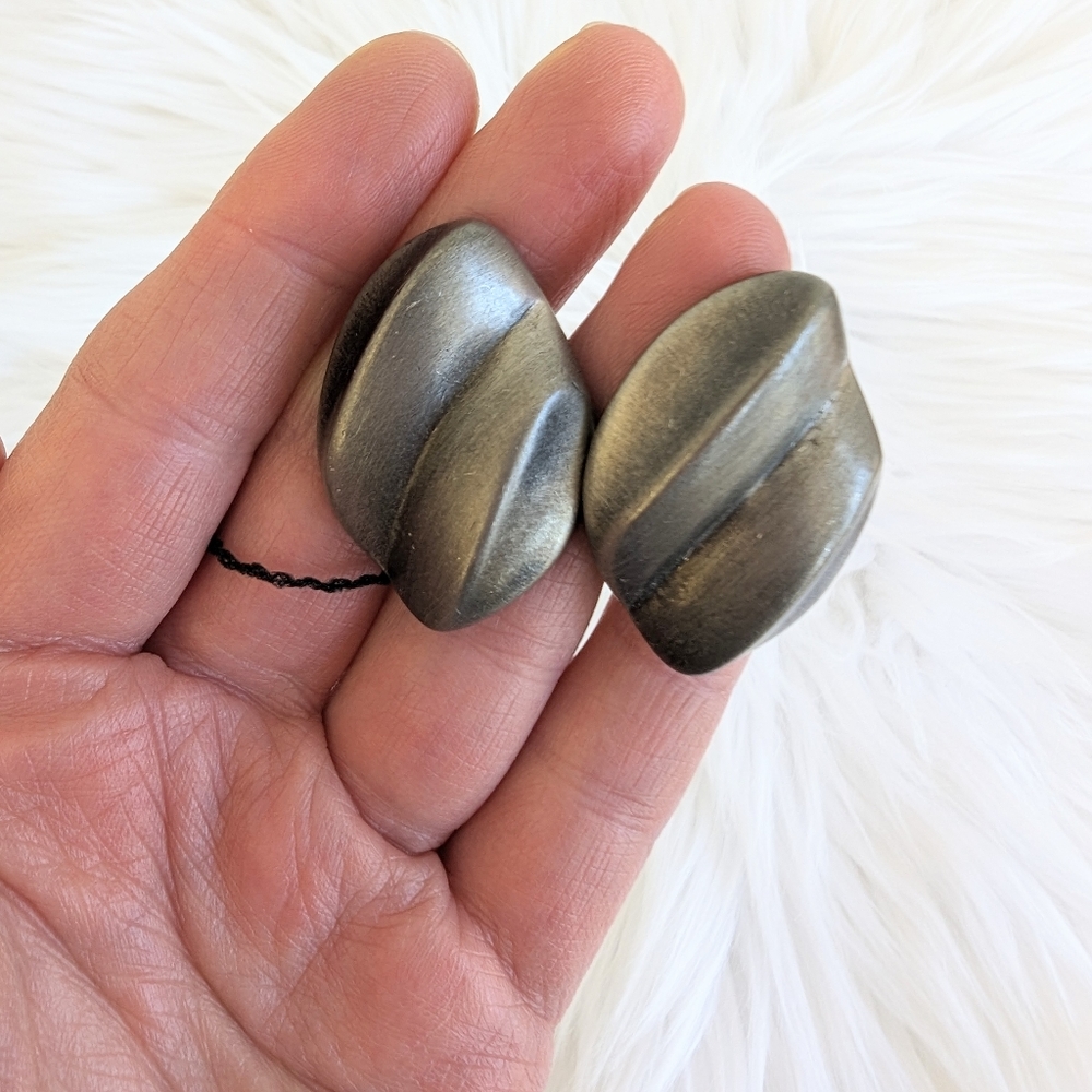 Vtg Tancer ll NWT Pewter Tone Modernist Abstract Danish Style Post Earrings